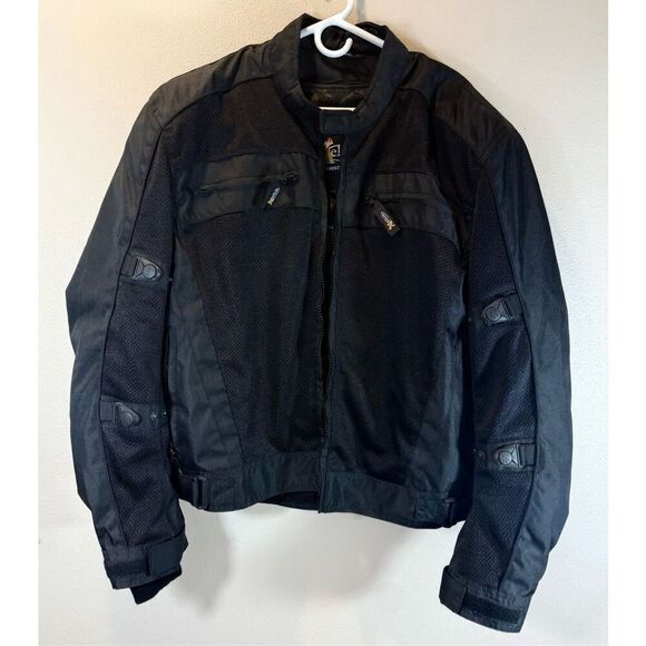 Xelement Advanced Motorcycle Gear Black Jacket Nylon Mesh Padded & Zipout Liner - Picture 2 of 16